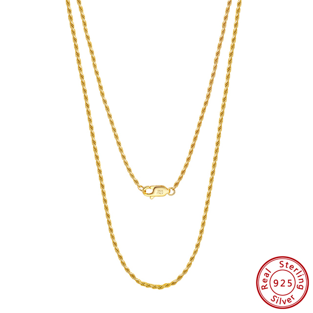SINNTIN SC29 Neck Chain Wholesale Popular Hiphop Men Jewelry Solid 18K Gold 925 Sterling Silver Diamond-Cut Rope Chain Necklace