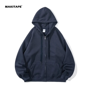 BYAG1022L Sweat à capuche oversize personnalisé en molleton 350GSM, poids lourd, essentiel, de haute qualité, ample, à fermeture éclair, unisexe - Product Image 3