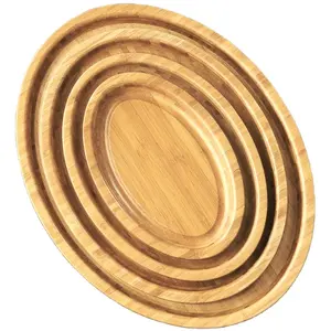 Wholesale Custom Oval Rectangular Circular Pizza Plate Bamboo Wooden Bread Cutting Board Bamboo Cutting Board