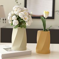 Moule en silicone style nordique pour vase torsadé rotatif, pot de fleurs en plâtre/ciment DIY, récipient pour bougie d'aromathérapie, modèle abrasif