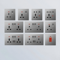 Prise de courant standard britannique - Prise britannique dédiée unipolaire 10A 220V multifonctionnelle à cinq trous USB (2 + 1 C) avec interrupteur