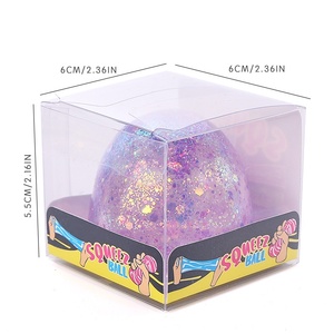 Jouet Squishy en Maltose et Œuf, Balle Anti-Stress Transparente avec Paillettes, Jouet à Presser à Rebond Lent, Jouet Sensoriel Fidget, Décompression en Gros - Product Image 2