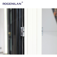 Ventanas abatibles de aluminio con rotura de puente térmico personalizadas modernas Pantalla plegable de doble panel de vidrio Low-E con triple aislamiento Energía insonorizada