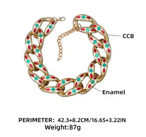 Collana a catena spessa in materiale CCB Hip Hop per donna collane girocollo corte colorate Boho 2023 <span class=keywords><strong>collare</strong></span> di gioielli <span class=keywords><strong>al</strong></span> <span class=keywords><strong>collo</strong></span> di moda - Product Image 6