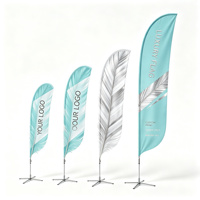 Drapeau à plumes personnalisé OEM en gros, motif personnalisé, support de drapeau pour événements extérieurs et plage