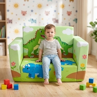 Fauteuil enfant dinosaure, canapé pour tout-petit à motif dinosaure mignon, chaise de lecture rembourrée pour salle de jeux, canapé léger en mousse, lit enfant