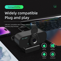 Webcam USB 1080p Full Hd dengan mikrofon, kamera Web kamera dengan PENUTUP UNTUK Laptop Mac Desktop panggilan konferensi streaming langsung
