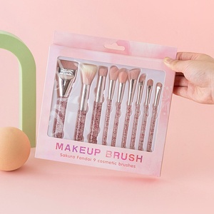 Set de 9 Brochas de <span class=keywords><strong>Maquillaje</strong></span> Rosa Brillante con Corrector, en Caja de Regalo Ideal <span class=keywords><strong>para</strong></span> Viajes, <span class=keywords><strong>para</strong></span> Base, Rubor, Contorno y Ojos - Product Image 4