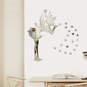 3D Fairy Little <b>Girl</b> <b>Wall</b> Decor Angel Magic Fairy Mirror <b>Wall</b> <b>Sticker</b> Home Decor Double-sided Adhesive Mirror <b>Stickers</b> for <b>Girls</b> - Product Image 1