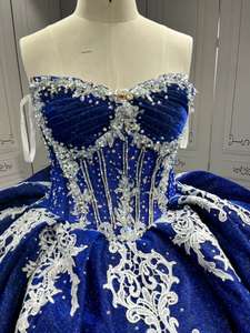 Mumuleo ชุดเดรสทางการสำหรับงานพรอมพร้อมเสื้อคลุมเจ้าหญิงชุดเดรสยาว15 16สีฟ้าหรูหรา - Product Image 5