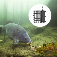 Lovita Cage à appâts en acier inoxydable noir, robuste, écologique et durable, pour la pêche à la carpe, poids 40g-60g, dimensions 28x34mm