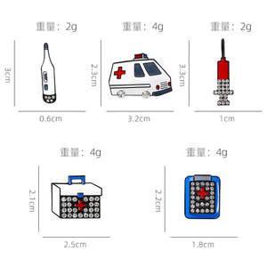 カスタマイズされた金属注射器医療エナメルラペルピンバッジブローチKawaiiエンジェルテーマクリスマス用 - Product Image 6