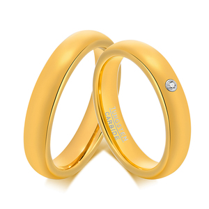 Bagues de couple en plaqué or 18k pour hommes et femmes, bijoux de fiançailles en carbure de tungstène cz, <span class=keywords><strong>alliance</strong></span>, Offre Spéciale - Product Image 1