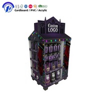 Support de sol en carton personnalisé pour Halloween, présentoir créatif en forme de maison en carton ondulé pour la promotion de jouets et cadeaux en magasin