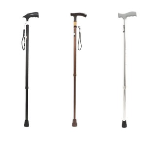 Bâton de marche télescopique réglable avec embout en caoutchouc, hauteur ajustable pour personnes âgées, support de randonnée, canne simple - Product Image 1