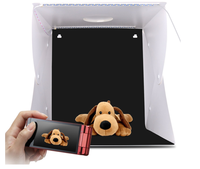 Dimmerble 40cm Pliant Lightbox Photographie Photo Studio 2 Panneaux 1 Cercle LED Lumière Soft Box Avec 6 Couleurs Décors Softbox