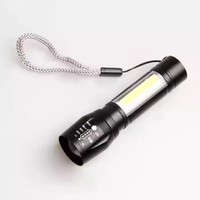 Lampe torche LED Dailu rechargeable par USB, portable, COB, étanche, zoom télescopique, 3 modes, mini lampe de poche d'urgence