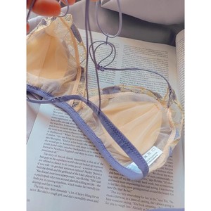 French-style sexy backless thin-strap triangle cup bra set for young girls - Product Image 2