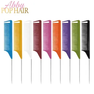 custom logo styling parting combs hair stylist anti static heat resistant tail comb salon hairdressing comb