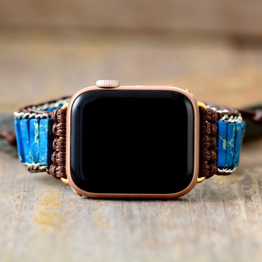 Браслет из бисера в стиле бохо, Смарт-часы, ремешок для Apple Watch 8 серии, 45 мм, ювелирные изделия из драгоценных камней