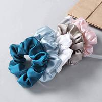Usine directement personnalisée 100% 6A chouchous pour cheveux en soie avec logo, chouchou en satin de soie