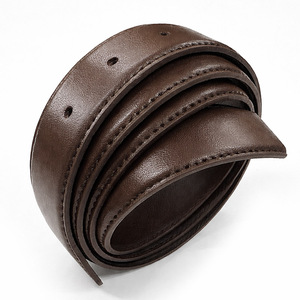 Sangle de ceinture de remplacement en cuir de vache véritable, plate, 33mm, 5 trous, fabriquée en Corée, modèle 5H-33-130-plate, blanche, en stock, expédition rapide - Product Image 3