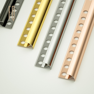 Алюминиевый золотой цвет керамическая плитка отделка 1,5 мм Толстый алюминиевый сплав краевая плитка аксессуары - Product Image 6