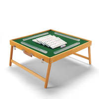 Table de mahjong électrique en bois pliable de luxe moderne, portable pour le camping en plein air et les voyages