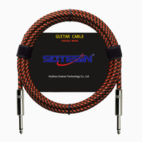 Câble de guitare d'instrument de musique professionnel 6.35mm tresse à faible bruit câble de guitare Audio haut-parleur acoustique haute fidélité silencieux