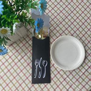 50 pz Bon Appetit sacchetti di carta argenteria con patta porta utensili rustica porta posate sacchetto per caffè, matrimonio, ristorante, festa - Product Image 4