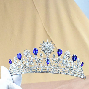 Crystal Teardrop Ivory <strong>Navy</strong> Rhinestone Hair <strong>Accessories</strong> Opulent Wedding Headdress Crown for Bride Diamond Hair Chain <strong>Accessory</strong> - Product Image 4
