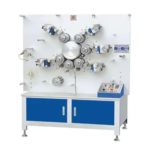 Máquina de impresión rotativa de etiquetas, máquina rotativa de banda elástica de tamaño pequeño para cintas de satén, 4 + 1 colores, JS-1041B