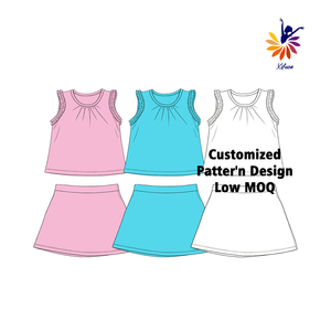 Conjunto Deportivo para Niñas, Top sin Mangas y Falda para Práctica de <span class=keywords><strong>Ballet</strong></span>, Color Sólido, Impresión Personalizada, MOQ Bajo - Product Image 1