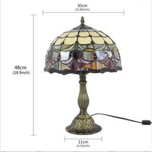 Lampe de table Tiffany en verre teinté LED Tulipe 12'' de fabrication chinoise, élégante suspension pour salle à manger ou chevet, directement de l'usine - Product Image 6
