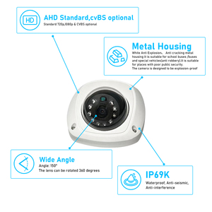 AHD chống nứt xe buýt bên trong máy ảnh 720P 1080P Roof Mount CCTV IR Dome <span class=keywords><strong>Camera</strong></span> cho an toàn hệ thống giám sát xe buýt trường học - Product Image 2