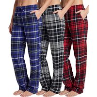 Pantalones de pijama de franela para mujer FOXA, pantalones de descanso a cuadros suaves con cordón y bolsillos, ropa de dormir cómoda para mujer