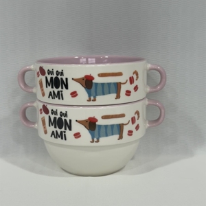 Hot New Large Capacity Eco-Friendly Porcelain Bowl High-Aesthetic Instagram Style Cute Cartoon <b>Dog</b> Design European Style - Product Image 1