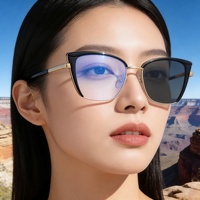 Nouvelles Lunettes de Soleil Photochromiques UV400 Sans Monture Effet Œil de Chat Tendance Style Européen et Américain pour Femme – Idéales pour l'Extérieur et l'International