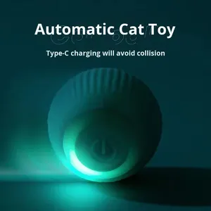Elektrikli Akıllı Dönen Top Kedi Oyuncağı Çevre Dostu Isırmaya Dayanıklı Kendi Kendine Eğlence Sıkıntı Giderici Klasik Silikon Evcil Hayvan Oyuncağı Köpekler - Product Image 3