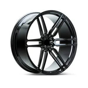 6 Spokes Alloy Wheels 5x114.3 5x112 22x9.5 22x10 Inch Rims 6x139.7 Gloss Black Forged Wheels for Chevrolet GMC Tahoe Lexus GX