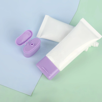 Tube de crème solaire en plastique ovale plat vide de 80 ml et 100 ml avec bouchon à clapet plat pour crème nettoyante pour le visage, cosmétiques, soins de la peau, logo personnalisé