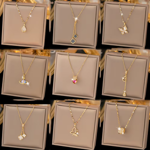 Collar <span class=keywords><strong>de</strong></span> Circonita Brillante Bañado en Oro-Joyerí<span class=keywords><strong>a</strong></span> <span class=keywords><strong>de</strong></span> Moda con Incrustación <span class=keywords><strong>de</strong></span> Circonita Cúbica,Elegante Collar Fino para Mujer - Product Image 2