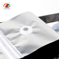 Impression de logo personnalisé 12oz Doypack feuille d'aluminium blanche laminée pochette support réutilisable à fermeture éclair sacs d'emballage en plastique pour grains de café
