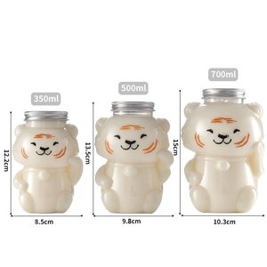 Botellas de Plástico PET Transparentes con Diseño de Oso, Lindas Botellas con Forma de Animal para Agua, Jugo y Bebidas, 400/500/700 ml, Venta al Por Mayor - Product Image 2