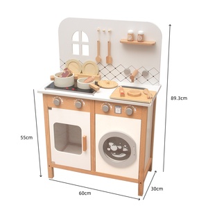 Ensemble de cuisine miniature en bois <span class=keywords><strong>avec</strong></span> accessoires, jeu d'imitation, apprentissage éducatif pour enfants - Product Image 3