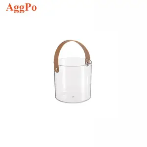 Transparent desktop storage bucket multi-functional storage box go out to play creative with a small ice bucket