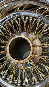 Hotselling 13x7 72 Spoke Cross/Straight Lace Center Gold Titanium Gold Wire Wheels