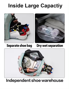 Sports Gym Bag with Wet Pocket &amp; Shoes Compartment Gym Bag for <strong>Women</strong> Lightweight Carryon <strong>Gymbag</strong> - Product Image 4