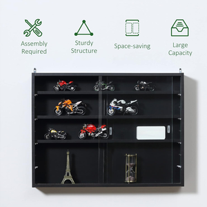 Vitrina de Pared Negra al por Mayor con Puerta Corredera de Acrílico, a Prueba de Polvo, Ecológica, con Luz LED, para Minifiguras y Cajas Sorpresa - Product Image 5