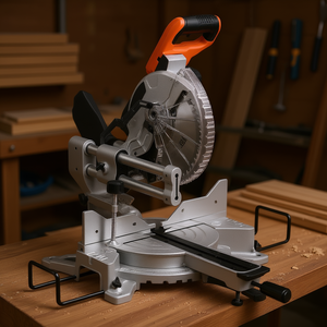 Scie à onglet composée 10 pouces à double biseau, moteur 15 ampères, machine à couper le bois, lame coulissante 60 dents - Product Image 2